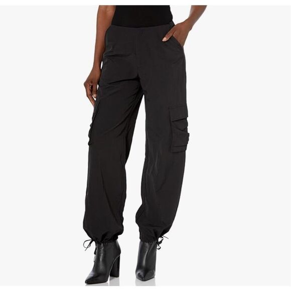 NEW NIA Women's Palisades Parachute Y2K Cargo Pants Pockets L - Picture 1 of 3